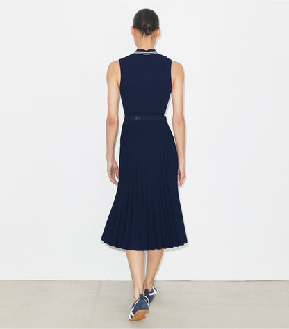 Tory Burch Pleated Viscose Dress - Tory Navy