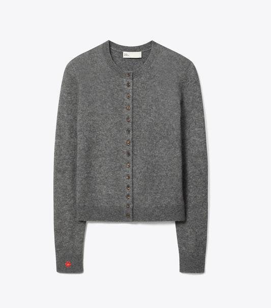 Tory Burch Cashmere Silk Cardigan - Gray