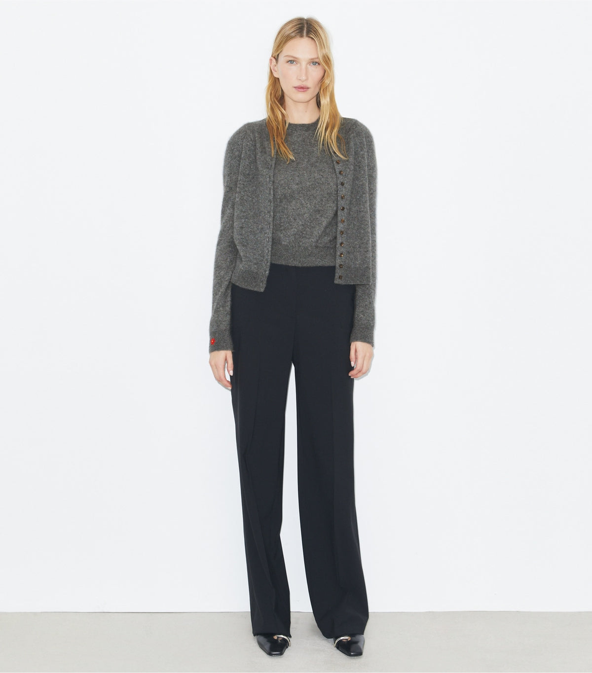 Tory Burch Cashmere Silk Cardigan - Gray