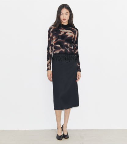 Tory Burch Embellished Cotton Top - Black / Brown