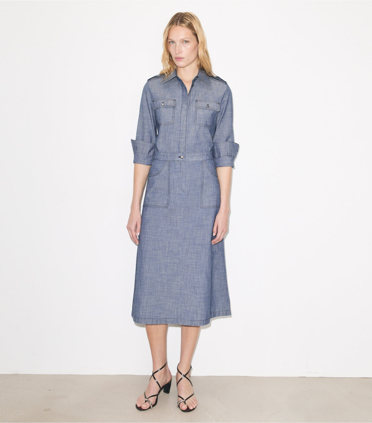 Tory Burch Cotton Camp Skirt - Blue Wash