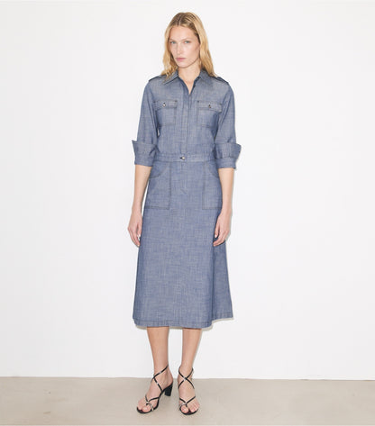 Tory Burch Cotton Camp Skirt - Blue Wash