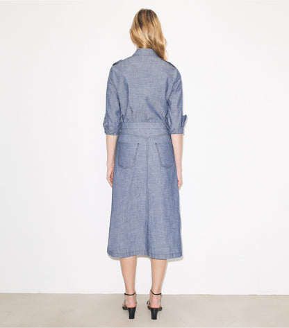 Tory Burch Cotton Camp Skirt - Blue Wash