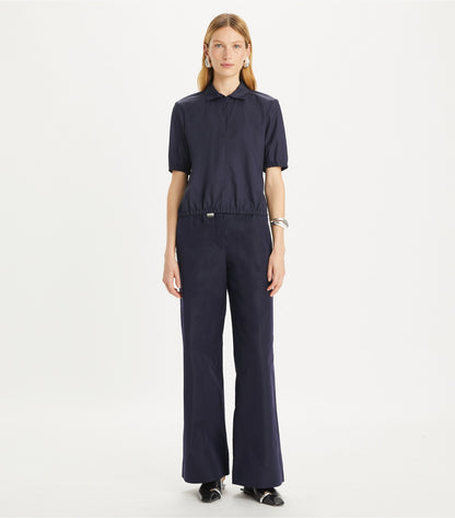 Tory Burch Nylon Taffeta Zip Polo - Royal Ink