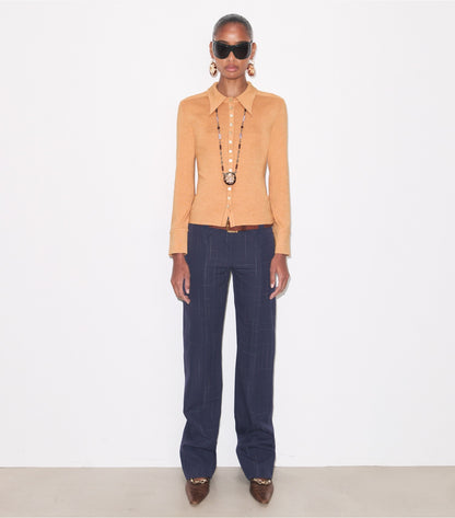 Tory Burch Wool Pant - Dark Navy / Copper