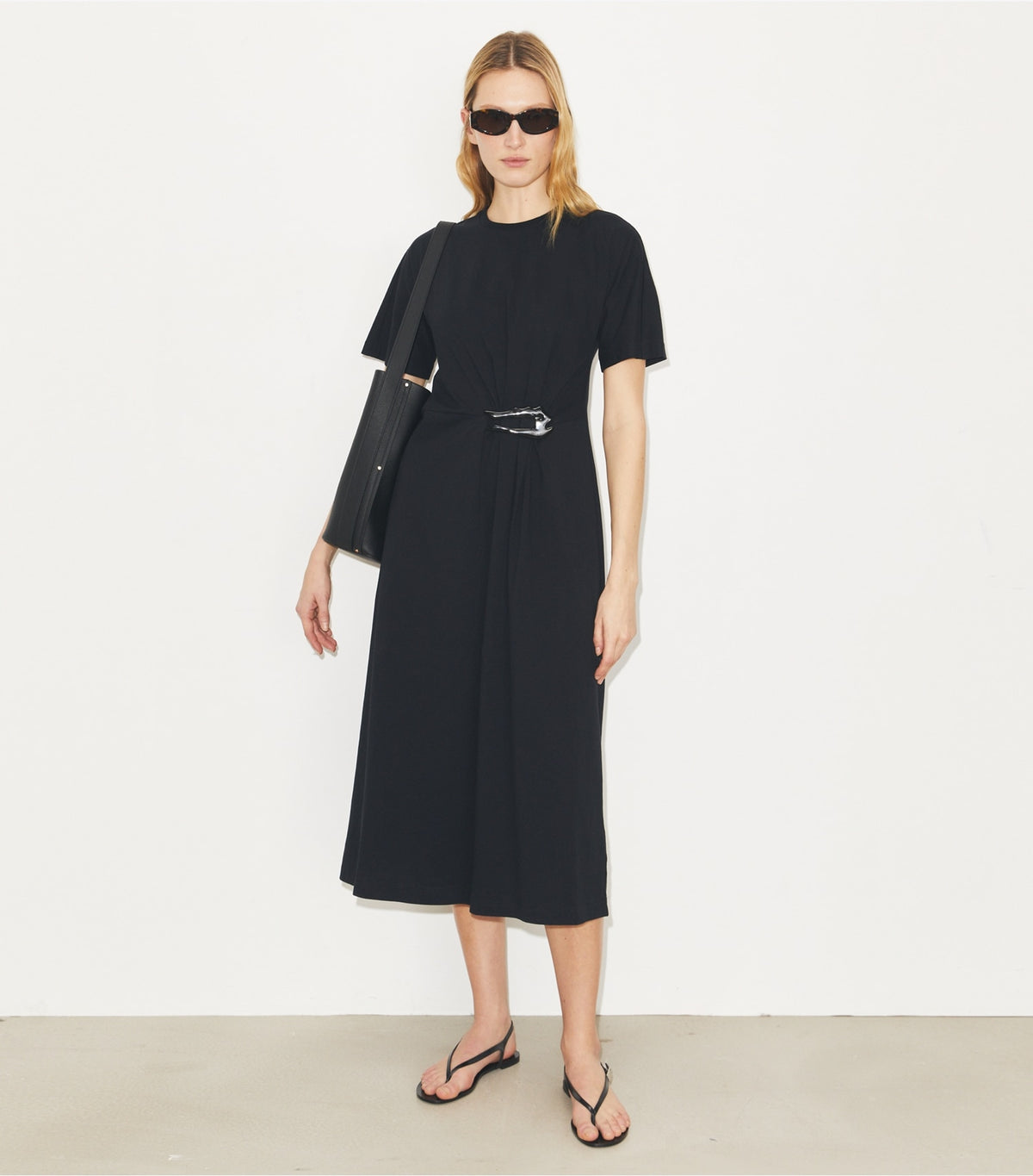 Tory Burch Cotton T-Shirt Dress - Black