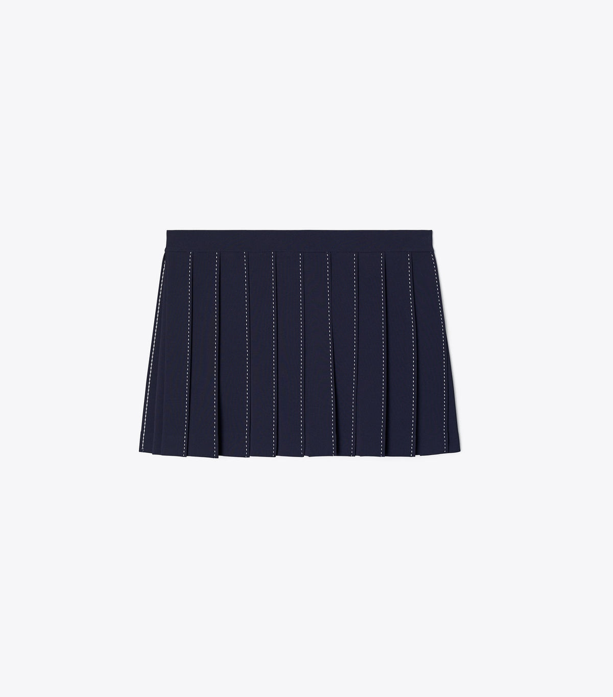 Tory Burch Pick Stitch Pleated Skirt - Tory Navy