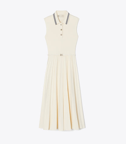 Tory Burch Pleated Viscose Dress - Ivory