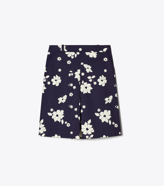 Tory Burch Pleated Golf Skirt - Medium Navy Contrast Floral