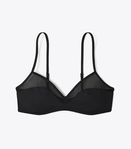 Tory Burch Mesh Bikini Top - Black / Black