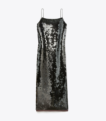 Tory Burch Sequin Slip Dress - Dark Scarlet