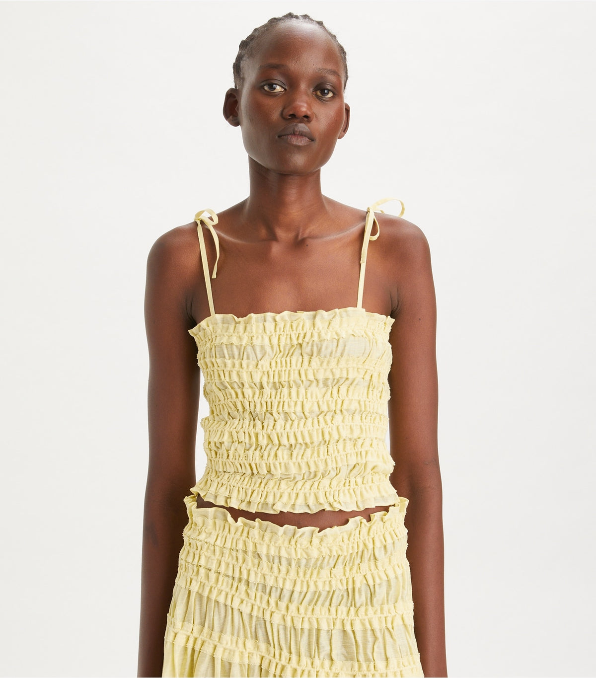 Tory Burch Smocked Viscose Top - Lumen