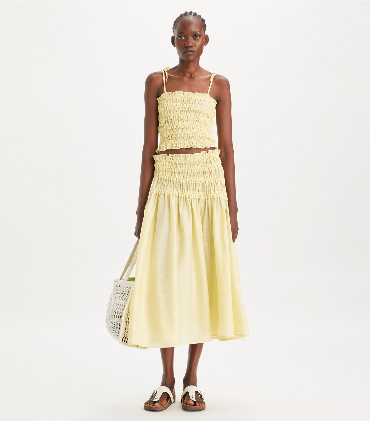 Tory Burch Smocked Viscose Top - Lumen