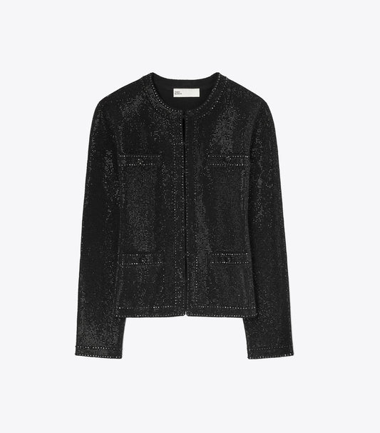 Tory Burch Kendra Embellished Cardigan - Black