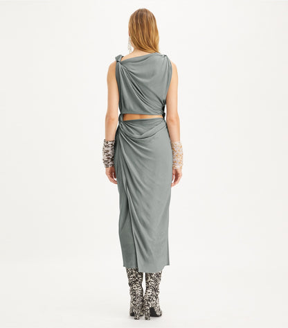 Tory Burch Viscose Knot Dress - Shale Gray