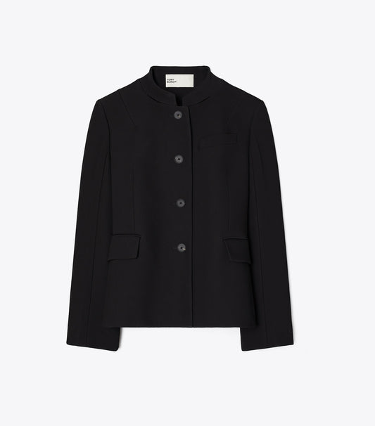 Tory Burch Viscose and Cotton Crepe Jacket - Black