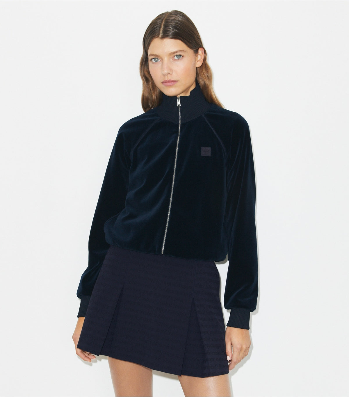 Tory Burch Velour Track Jacket - Ink