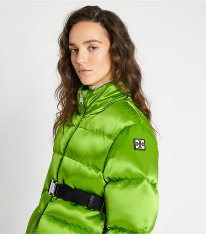 Tory Burch Satin Down Jacket - Brilliant Green
