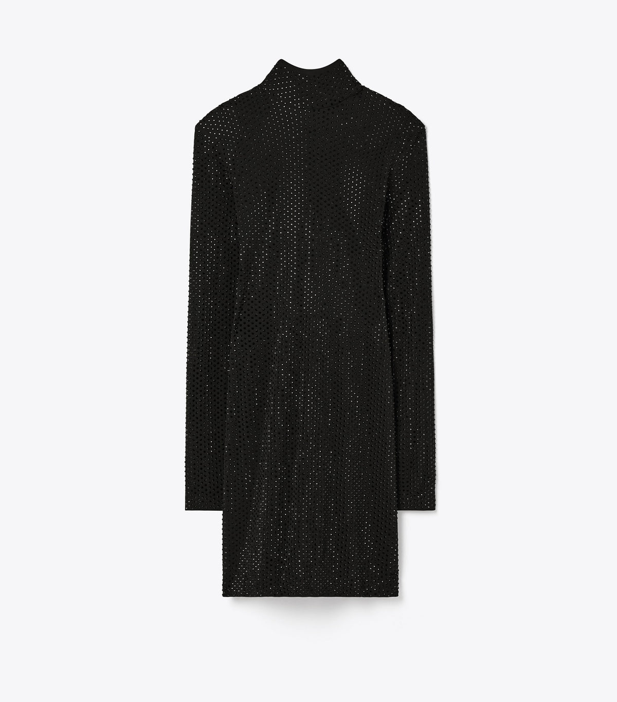 Tory Burch Embellished Viscose Turtleneck Dress - Black