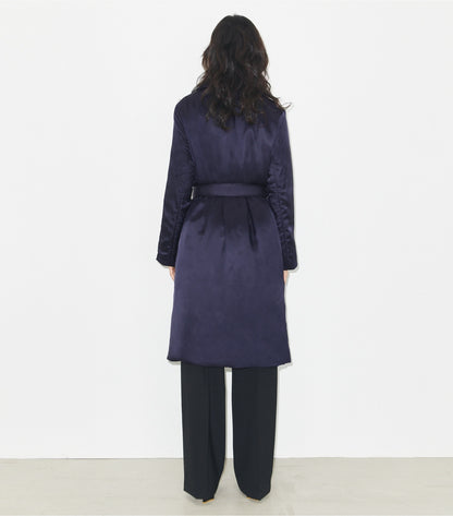 Tory Burch Viscose Padded Coat - Medium Navy