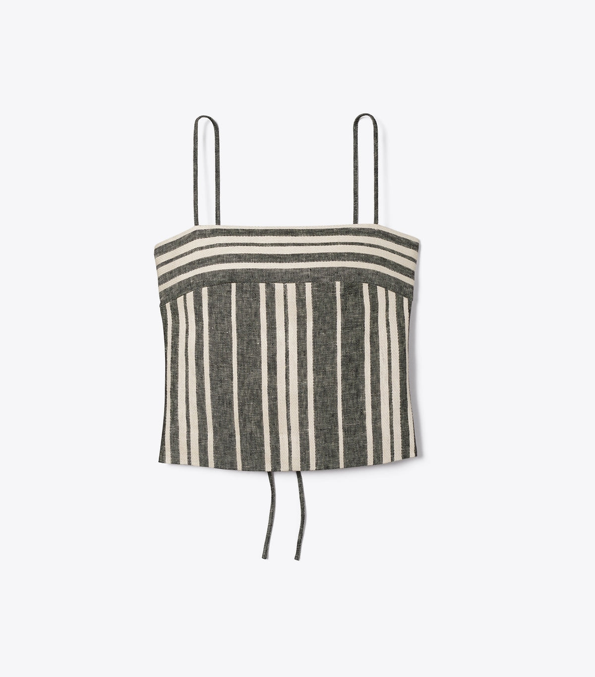Tory Burch Linen Slip Tank Top - Black / Ivory