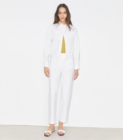 Tory Burch Cropped Cotton Jacket - White