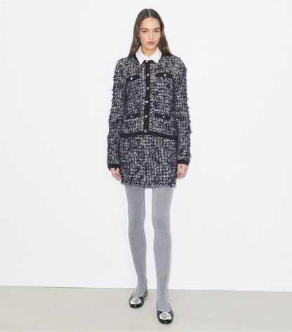 Tory Burch Kendra Tweed Skirt - Navy / Ivory