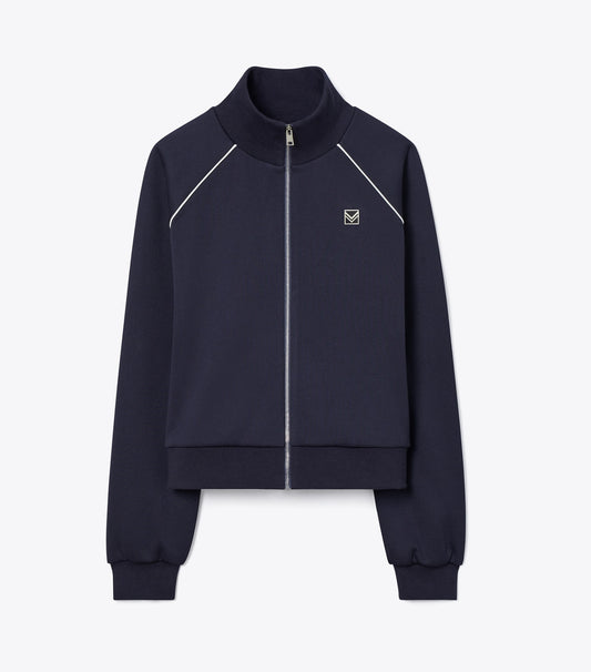 Tory Burch Jersey Track Jacket - Medium Navy