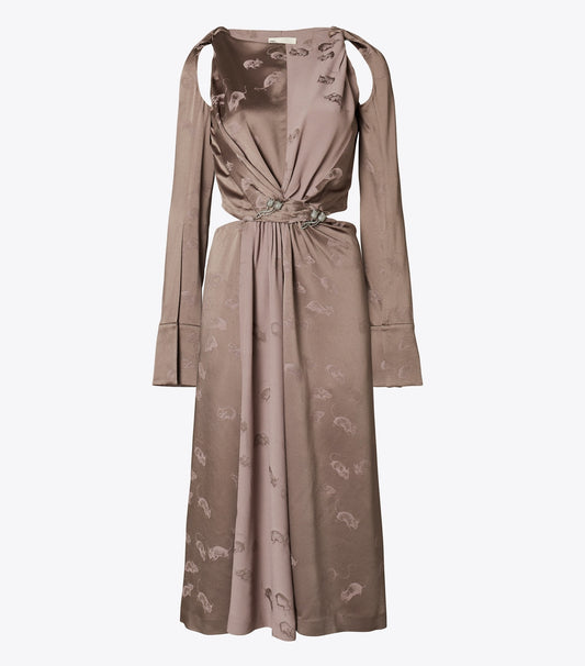 Tory Burch Twisted Viscose Dress - Pale Mauve