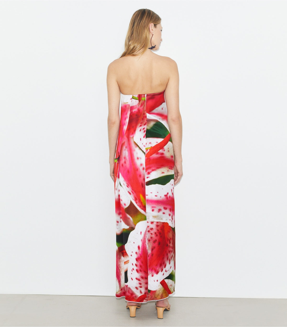 Tory Burch Printed Viscose Strapless Dress - Pink Lily