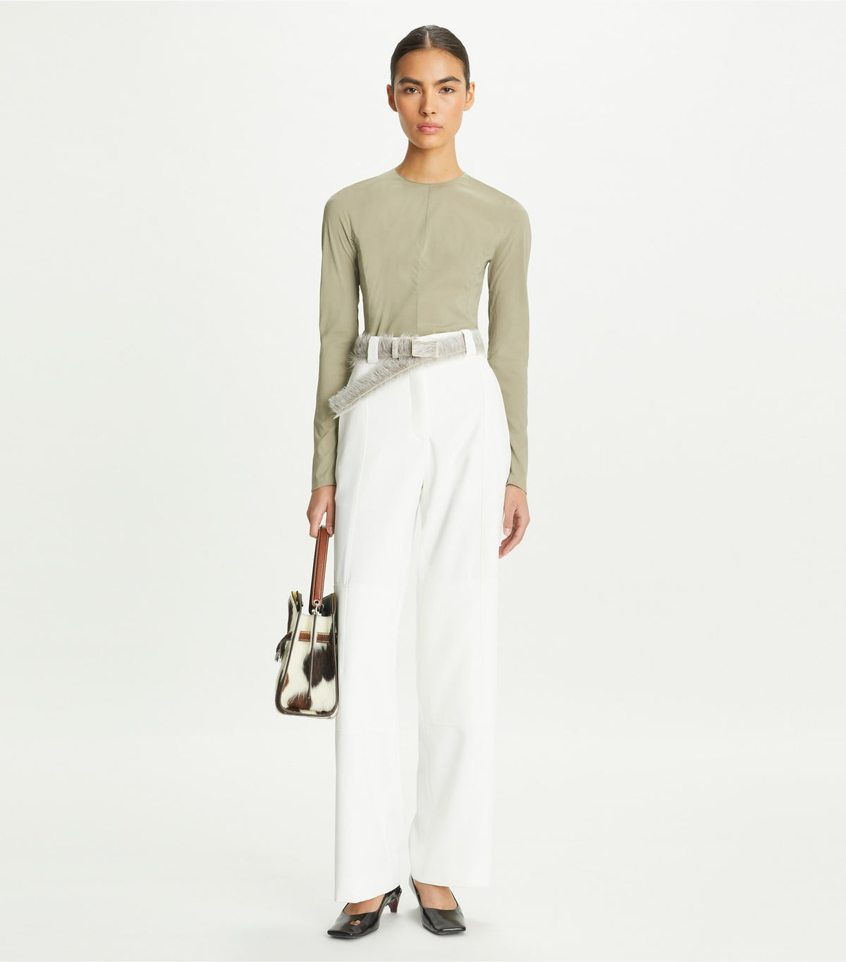 Tory Burch Twill Cargo Pant - White