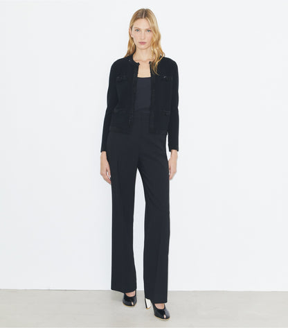 Tory Burch Kendra Embellished Wool Cardigan - Black