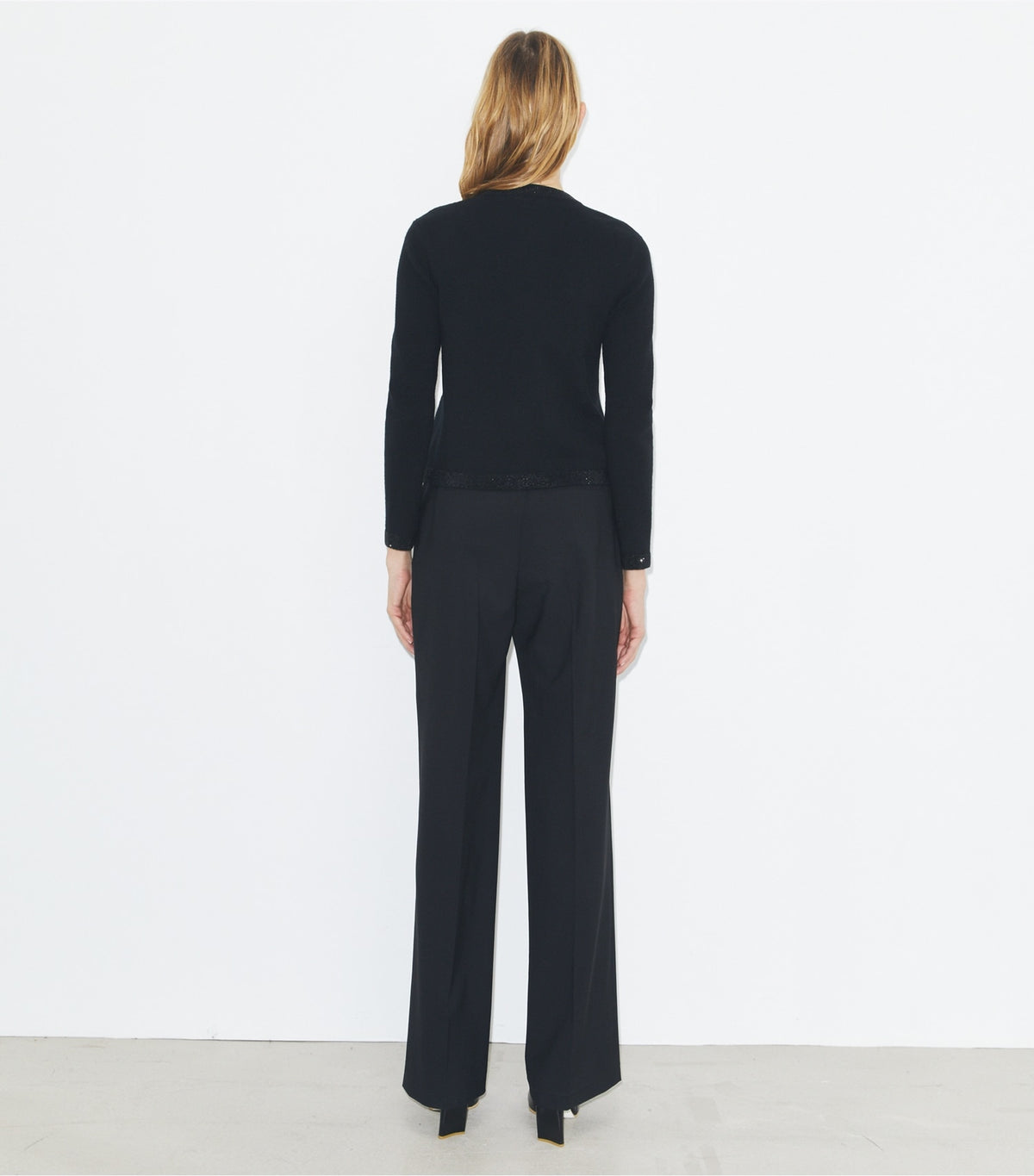 Tory Burch Kendra Embellished Wool Cardigan - Black