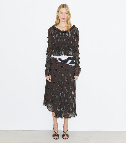 Tory Burch Ruched Velvet Top - Brown Paisley