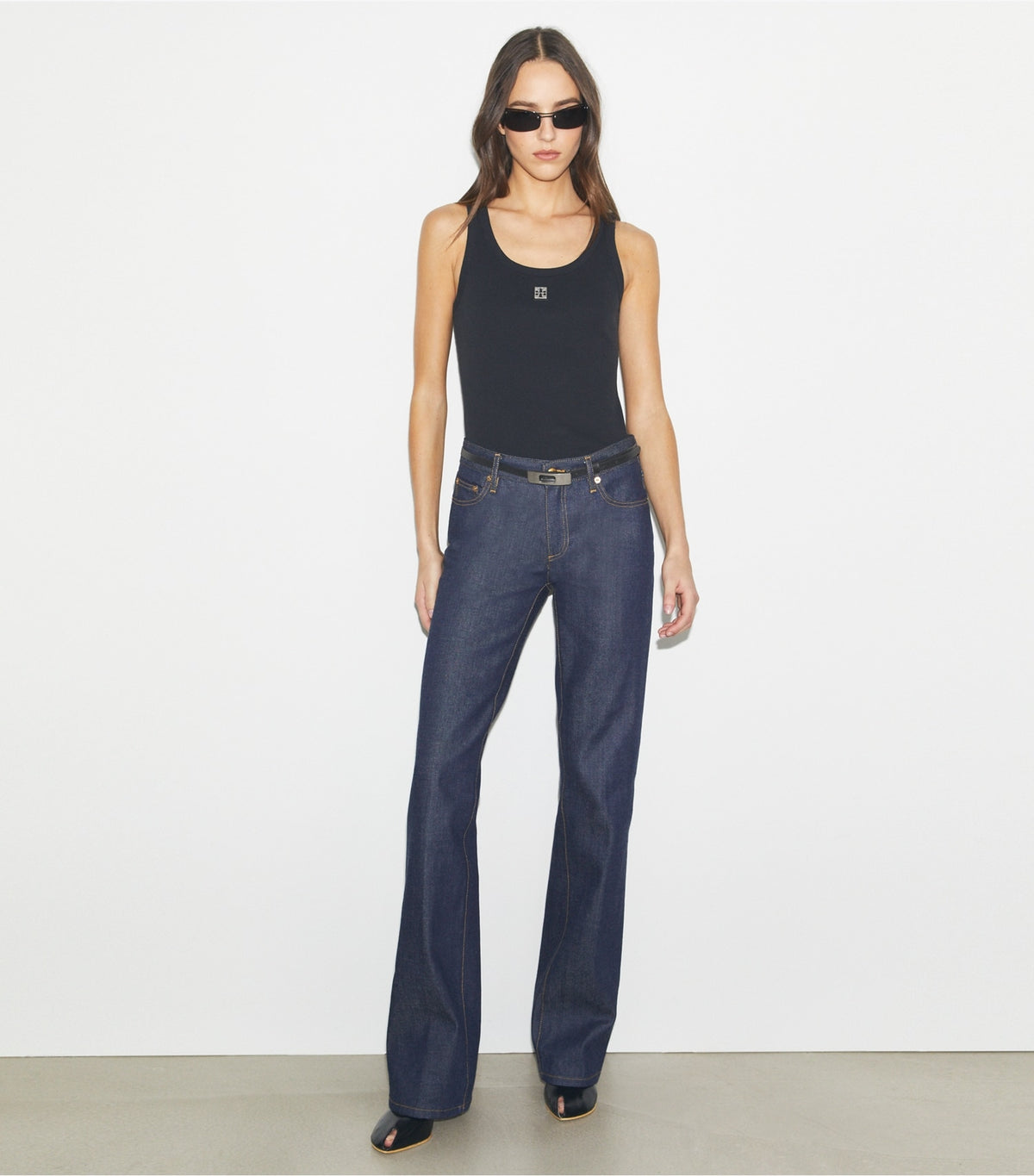 Tory Burch Cotton Skinny-Leg Jean - Raw/Unwashed