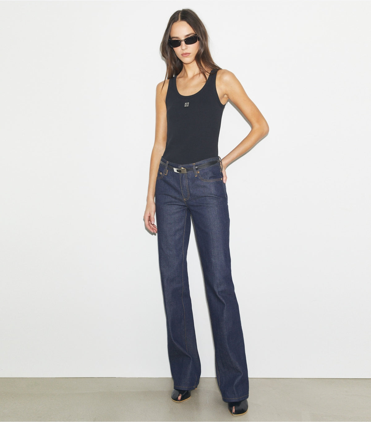 Tory Burch Cotton Skinny-Leg Jean - Raw/Unwashed