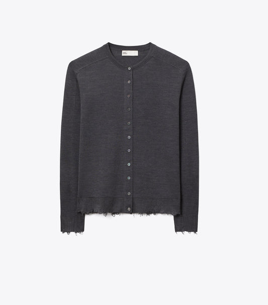 Tory Burch Silk Cardigan - Dark Gray