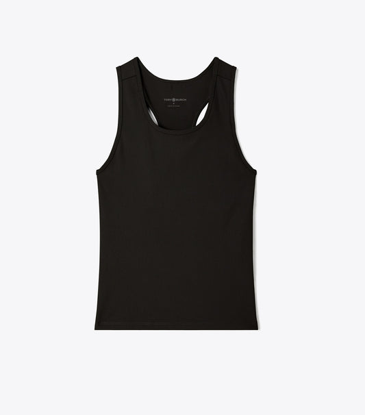 Tory Burch Performance Jersey Racerback Tennis Tank - Black