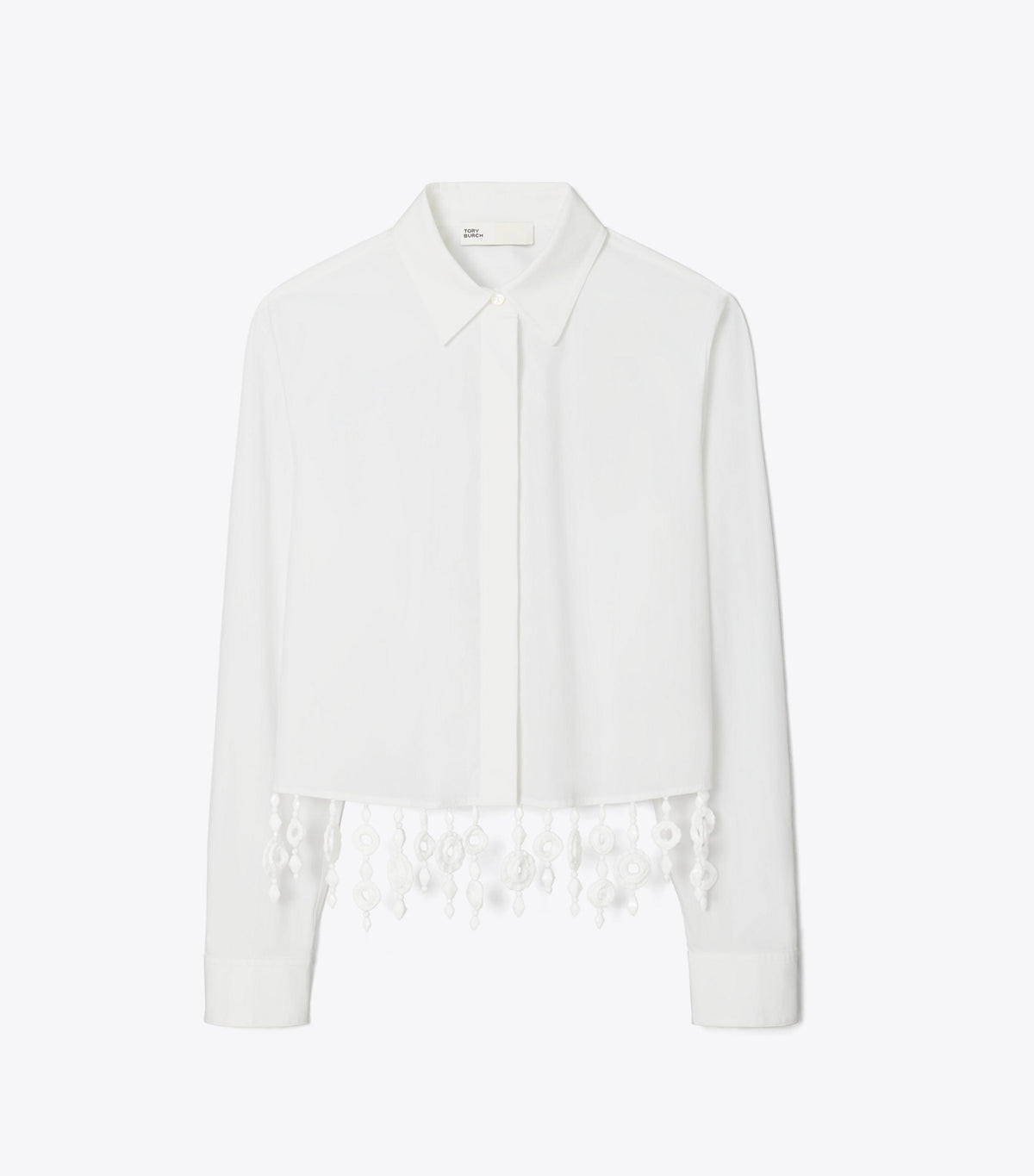 Tory Burch Crystal Embellished Poplin Shirt - White
