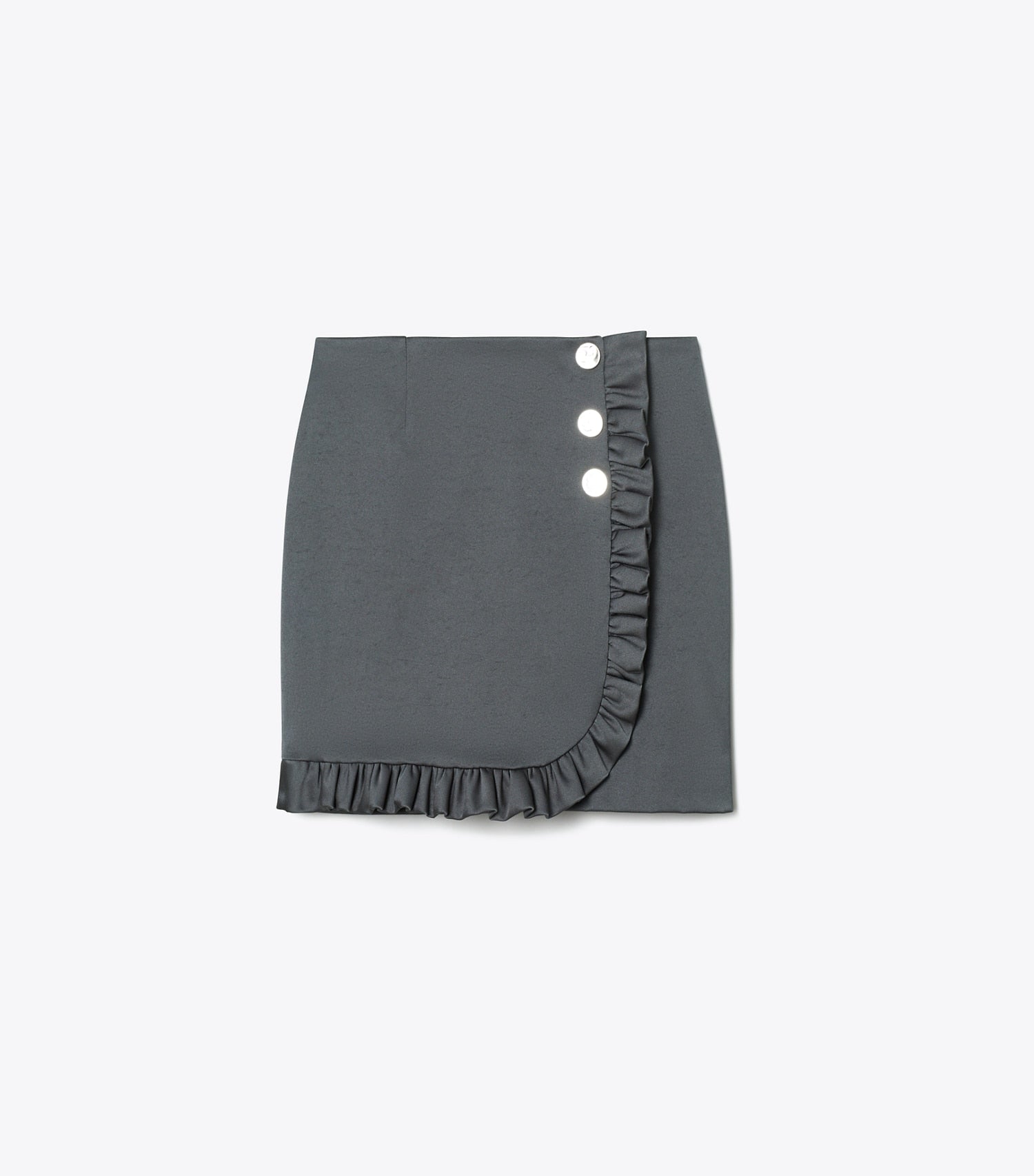 Tory Burch Nylon Ruffle Skirt - Coal Gray