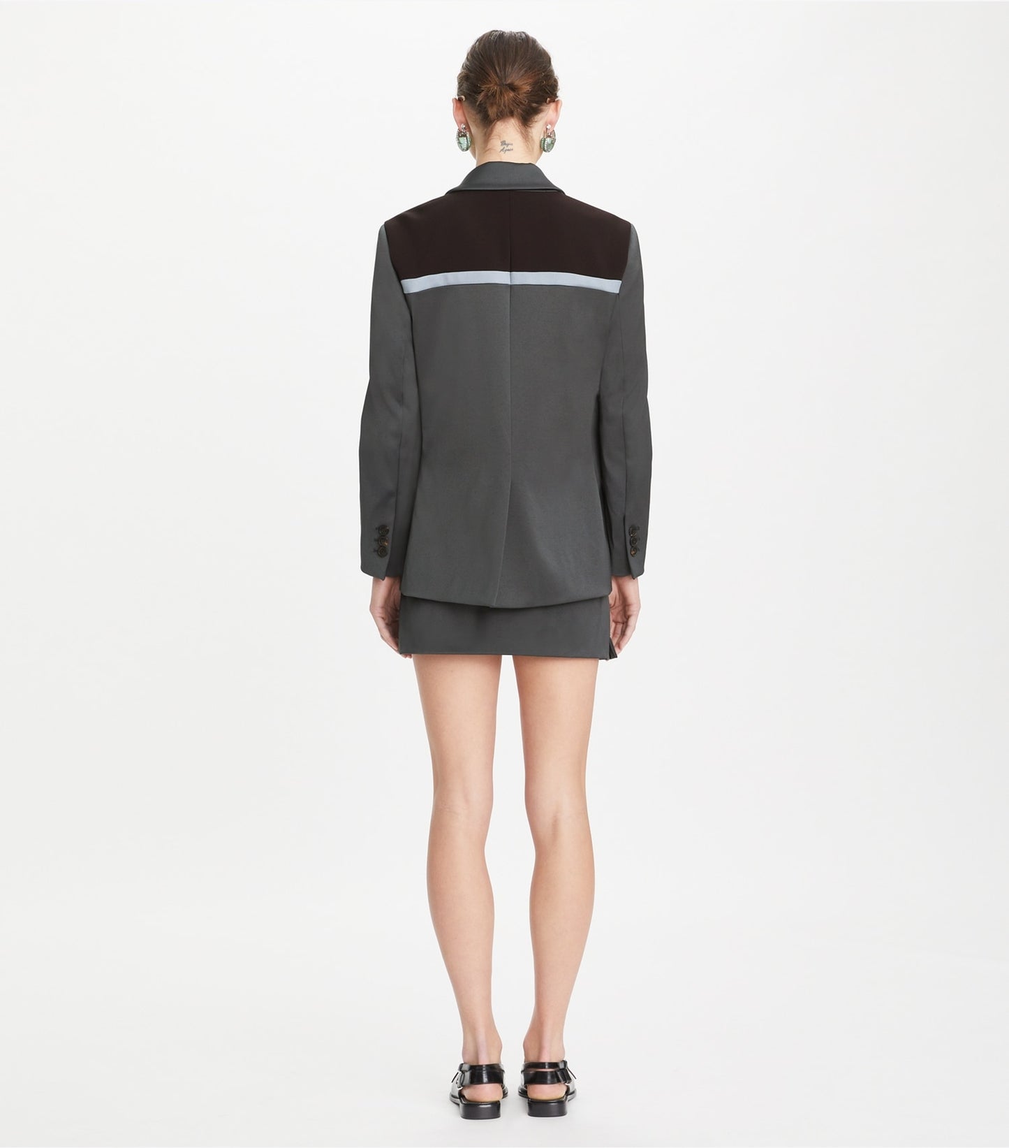 Tory Burch Nylon Ruffle Skirt - Coal Gray