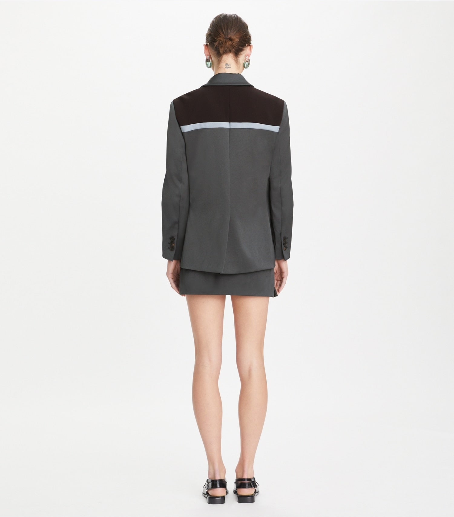 Tory Burch Nylon Ruffle Skirt - Coal Gray