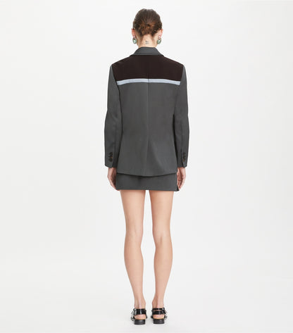 Tory Burch Nylon Ruffle Skirt - Coal Gray