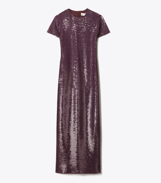 Tory Burch Sequined T-Shirt Dress - Merlot