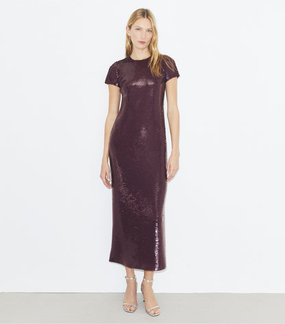 Tory Burch Sequined T-Shirt Dress - Merlot