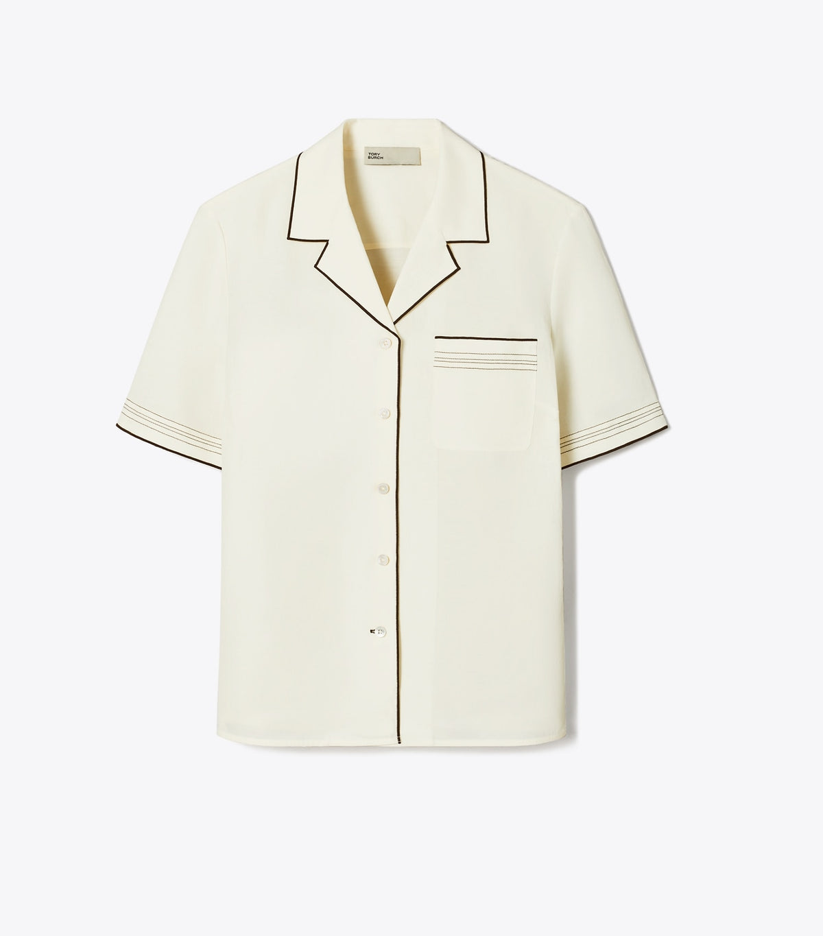 Tory Burch Linen Camp Shirt - White