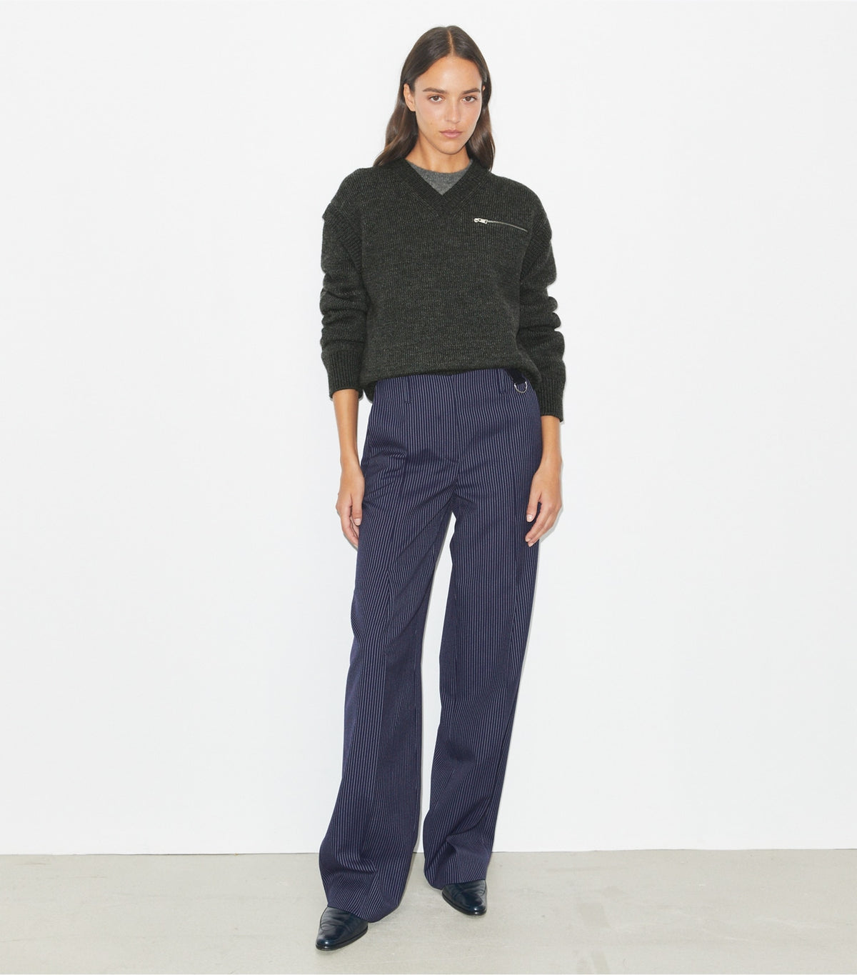 Tory Burch Crepe Pant - Tory Navy / White