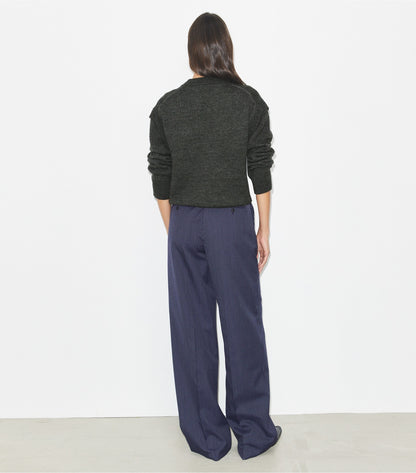 Tory Burch Crepe Pant - Tory Navy / White