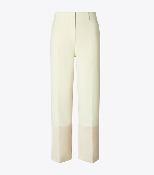 Tory Burch Cropped Crepe Pant - French Cream