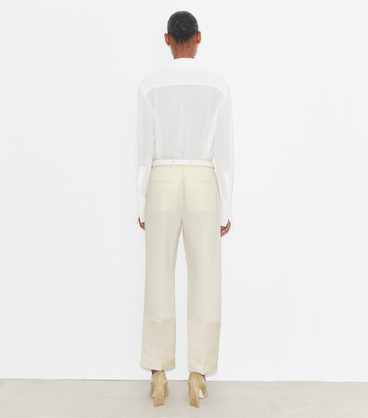 Tory Burch Cropped Crepe Pant - French Cream